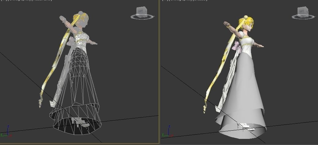 serenity sailor moon VR - AR - low-poly 3D model Low-poly 3D model_3