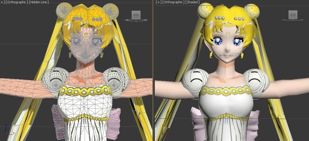 serenity sailor moon VR - AR - low-poly 3D model Low-poly 3D model_4
