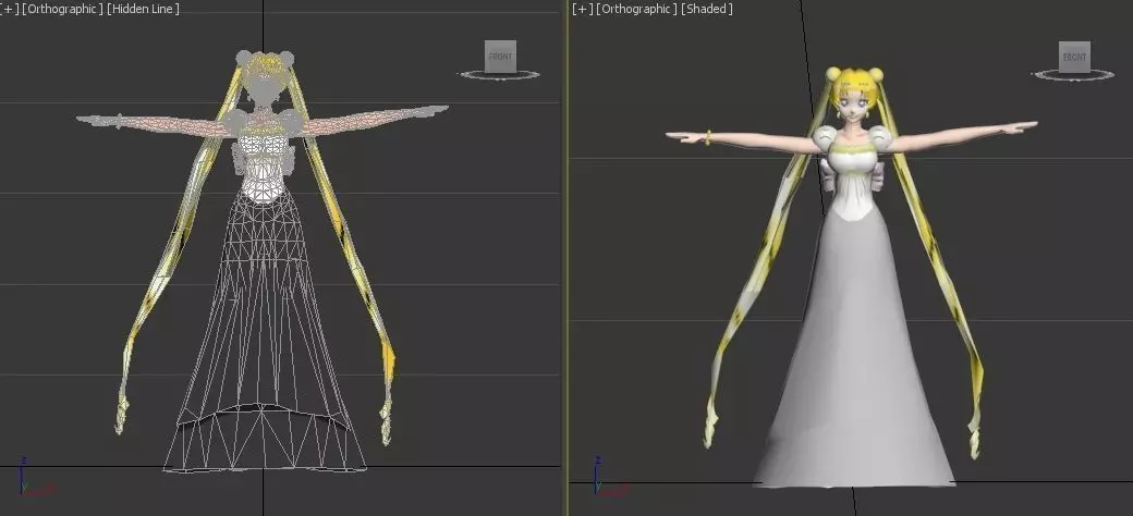 serenity sailor moon VR - AR - low-poly 3D model Low-poly 3D model_0