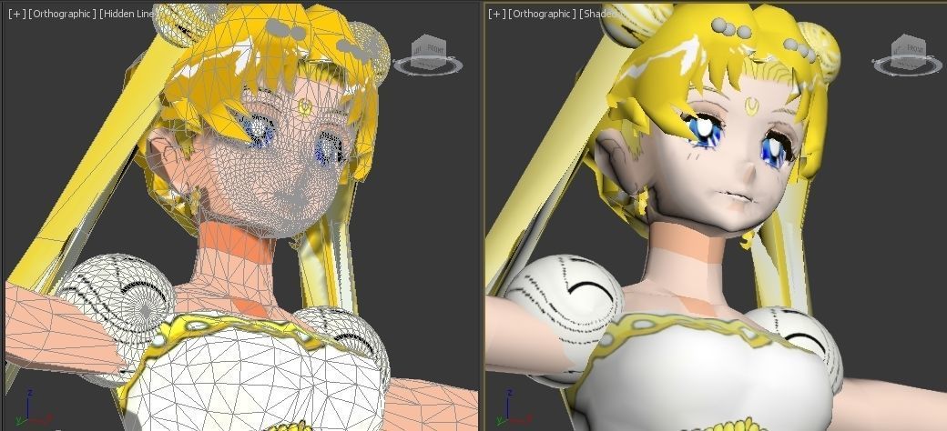 serenity sailor moon VR - AR - low-poly 3D model Low-poly 3D model_2