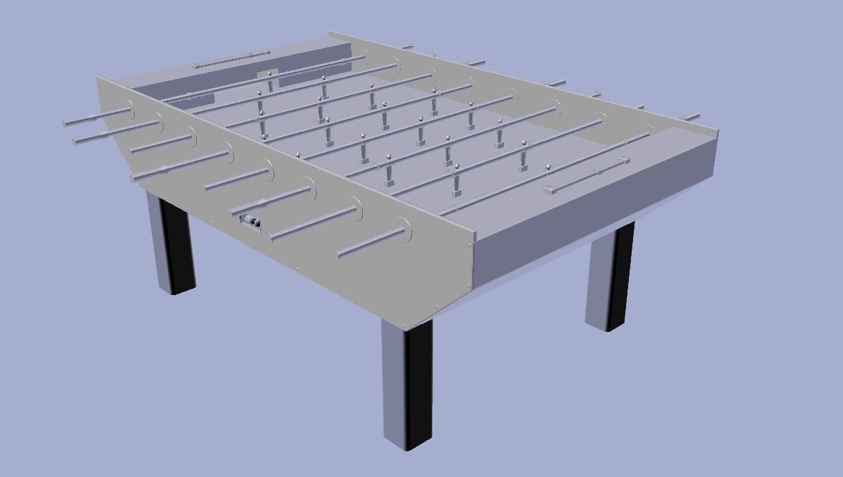 Realistic Foosball table 3D model_1
