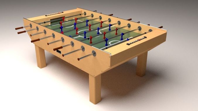 Realistic Foosball table 3D model