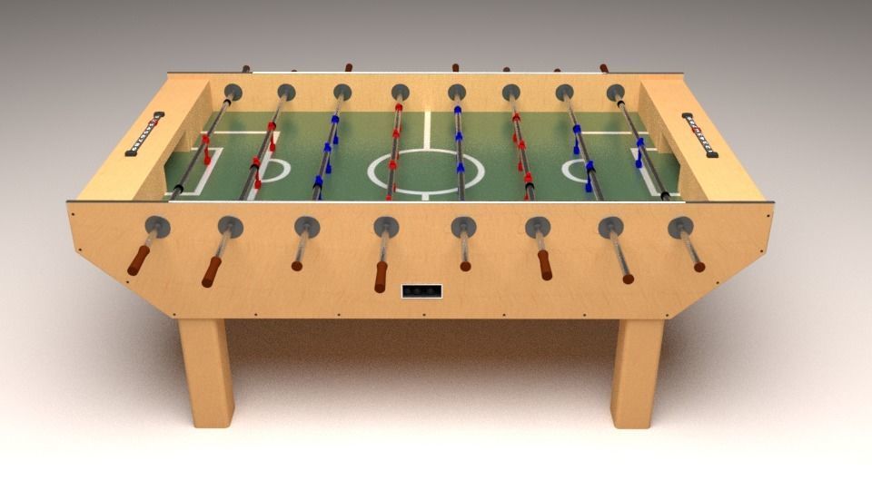 Realistic Foosball table 3D model_4