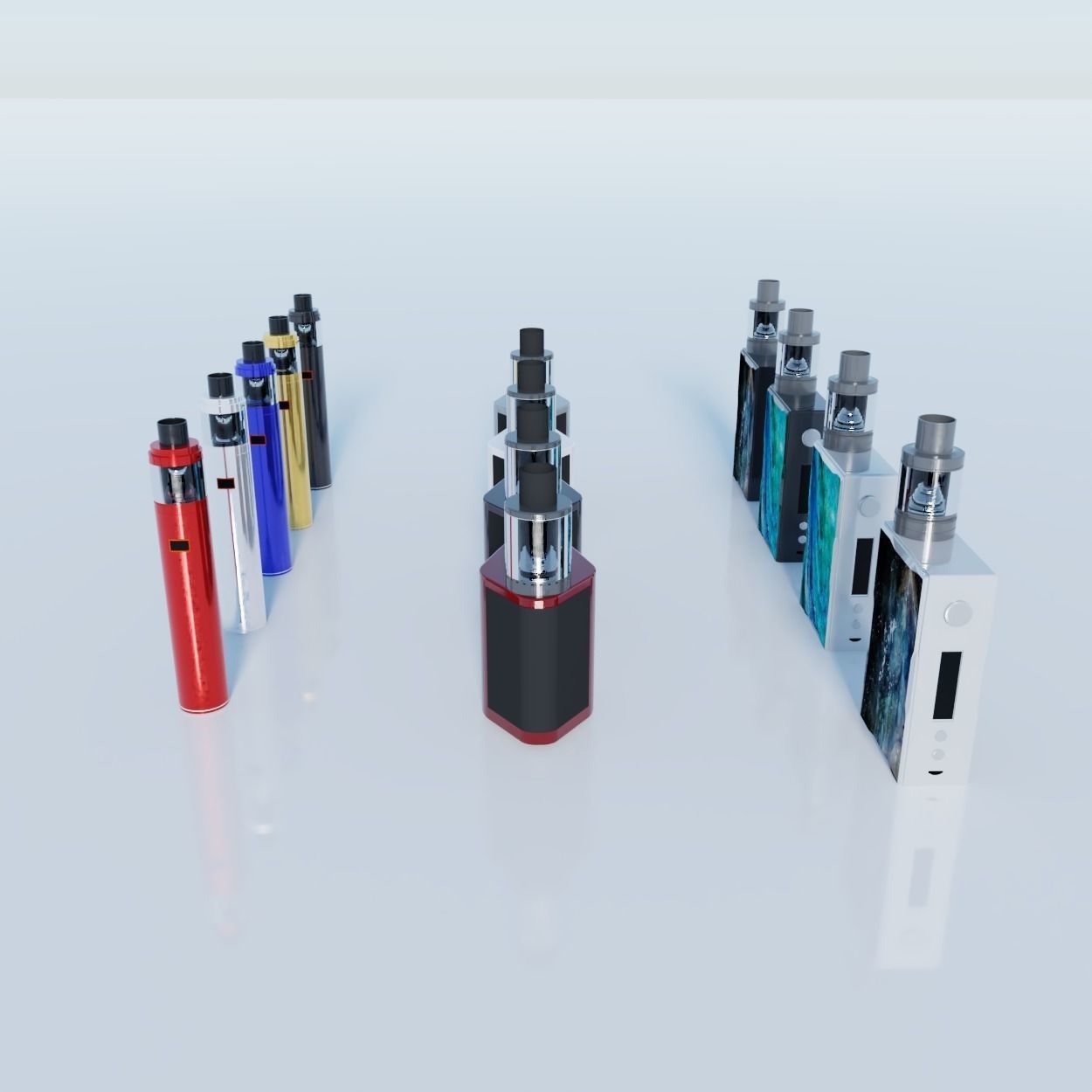Electronic Cigarette vape mod Low-poly 3D model_1