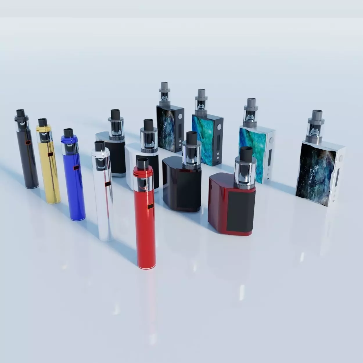 Electronic Cigarette vape mod Low-poly 3D model_0