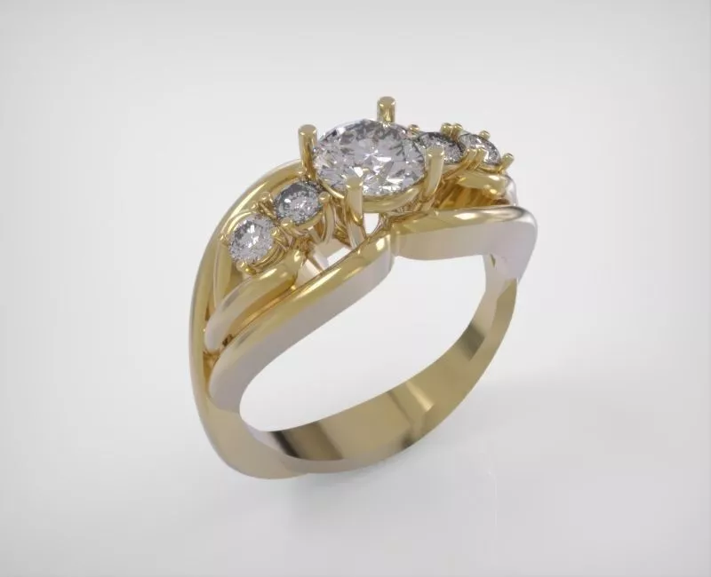 0023 ENGAGEMENT RING 3D print model