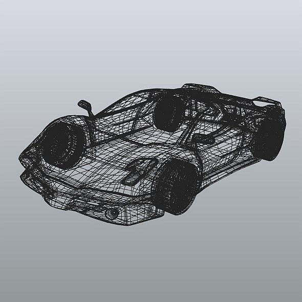 Hyperwasp supercar concept 3D model_13