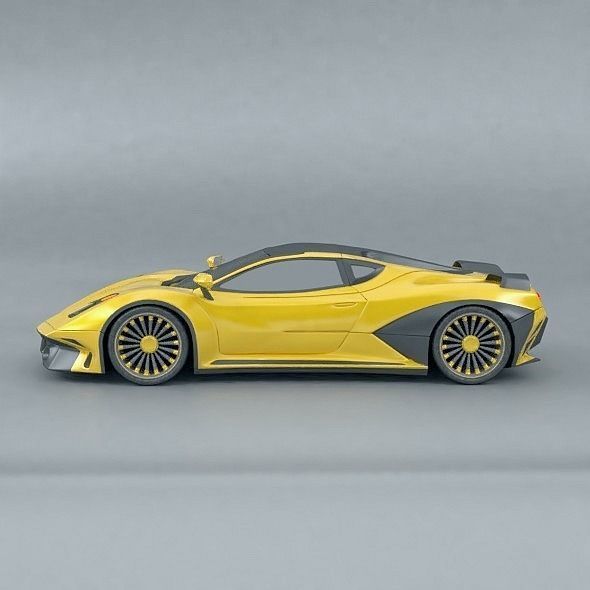 Hyperwasp supercar concept 3D model_1