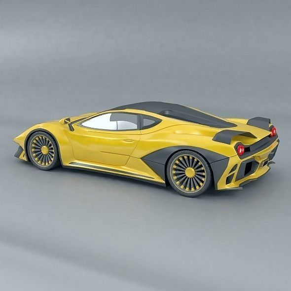 Hyperwasp supercar concept 3D model_2