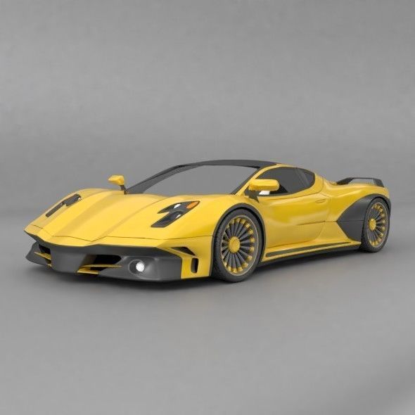 Hyperwasp supercar concept 3D model_9