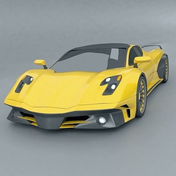 Hyperwasp supercar concept 3D model_8