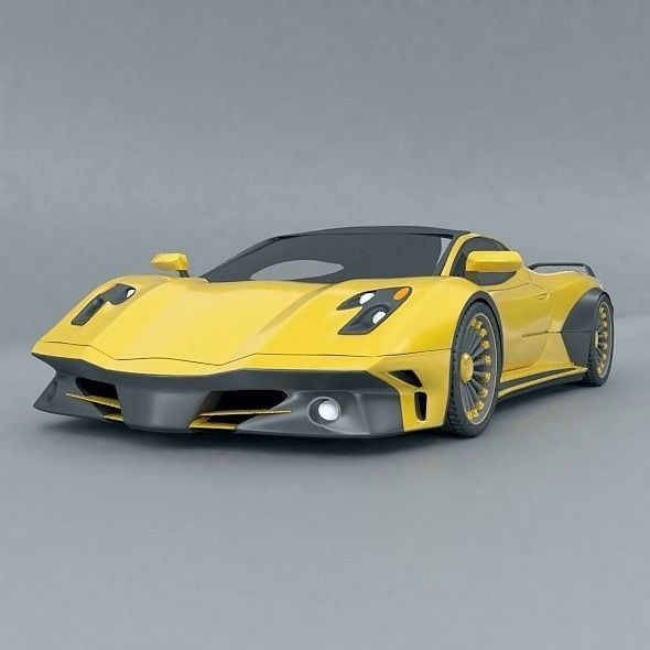 Hyperwasp supercar concept 3D model_4