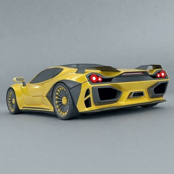 Hyperwasp supercar concept 3D model_5