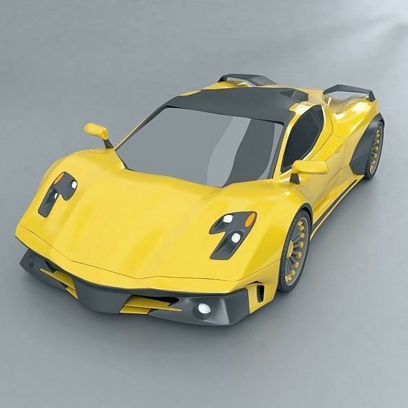 Hyperwasp supercar concept 3D model_3