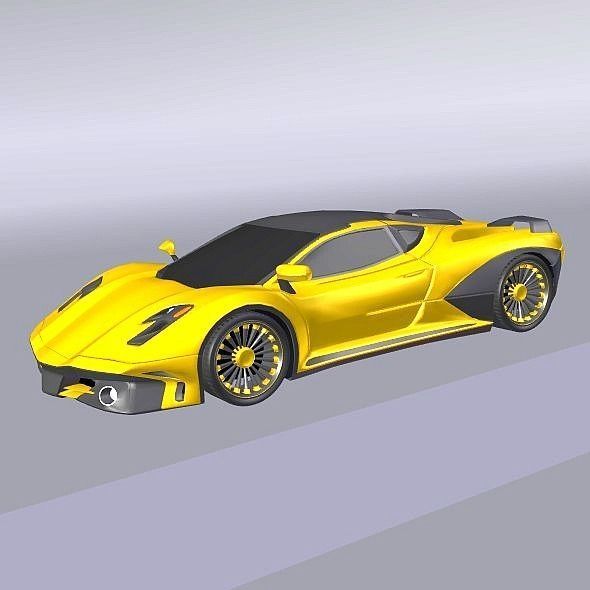 Hyperwasp supercar concept 3D model_11