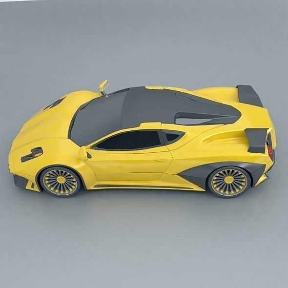 Hyperwasp supercar concept 3D model_7