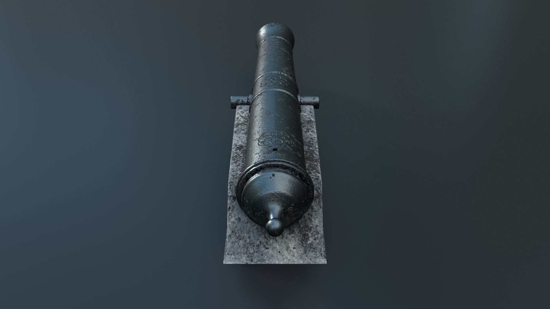 Medieval Fortress Cannon PBR 3D model_7