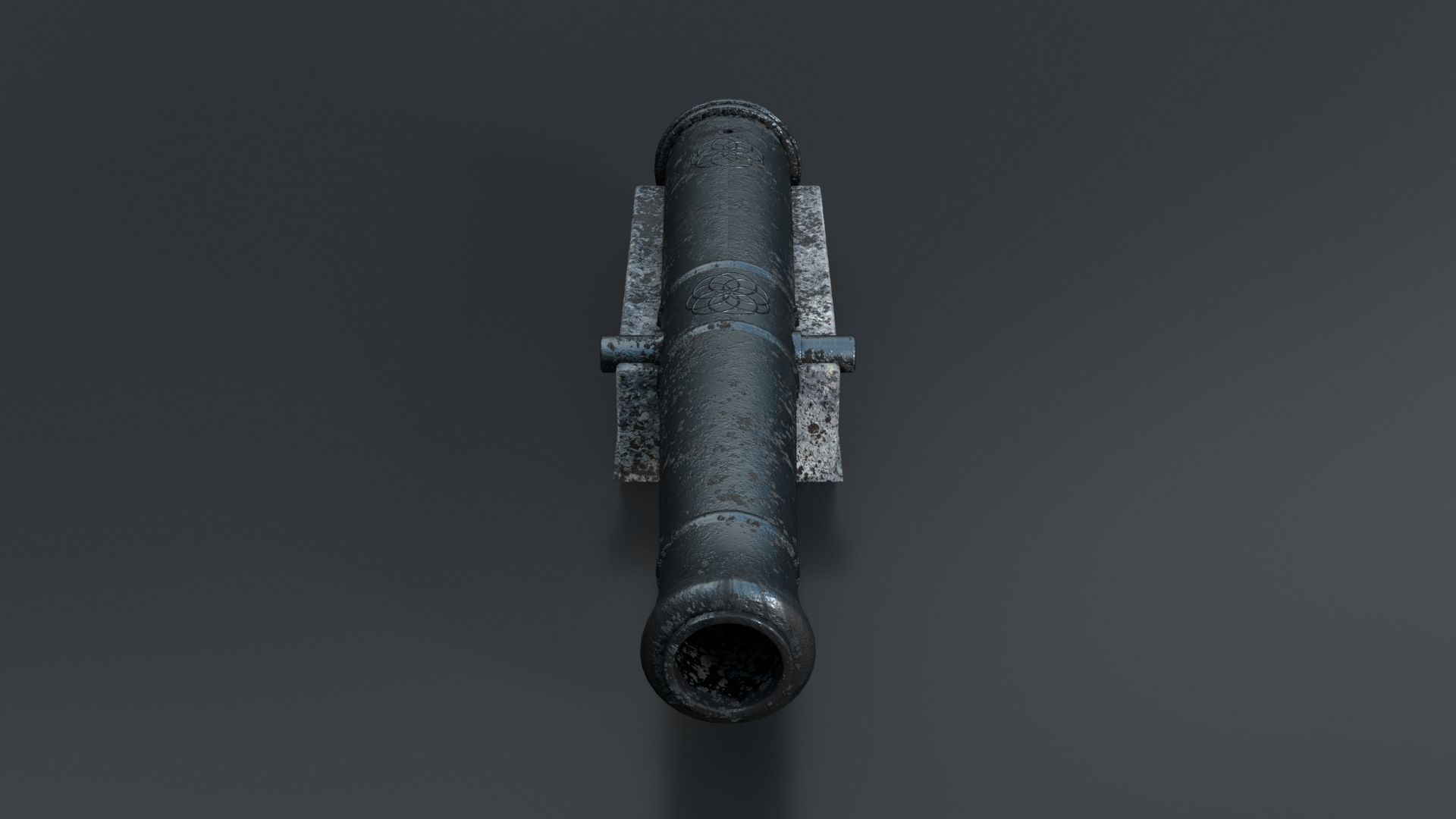 Medieval Fortress Cannon PBR 3D model_3