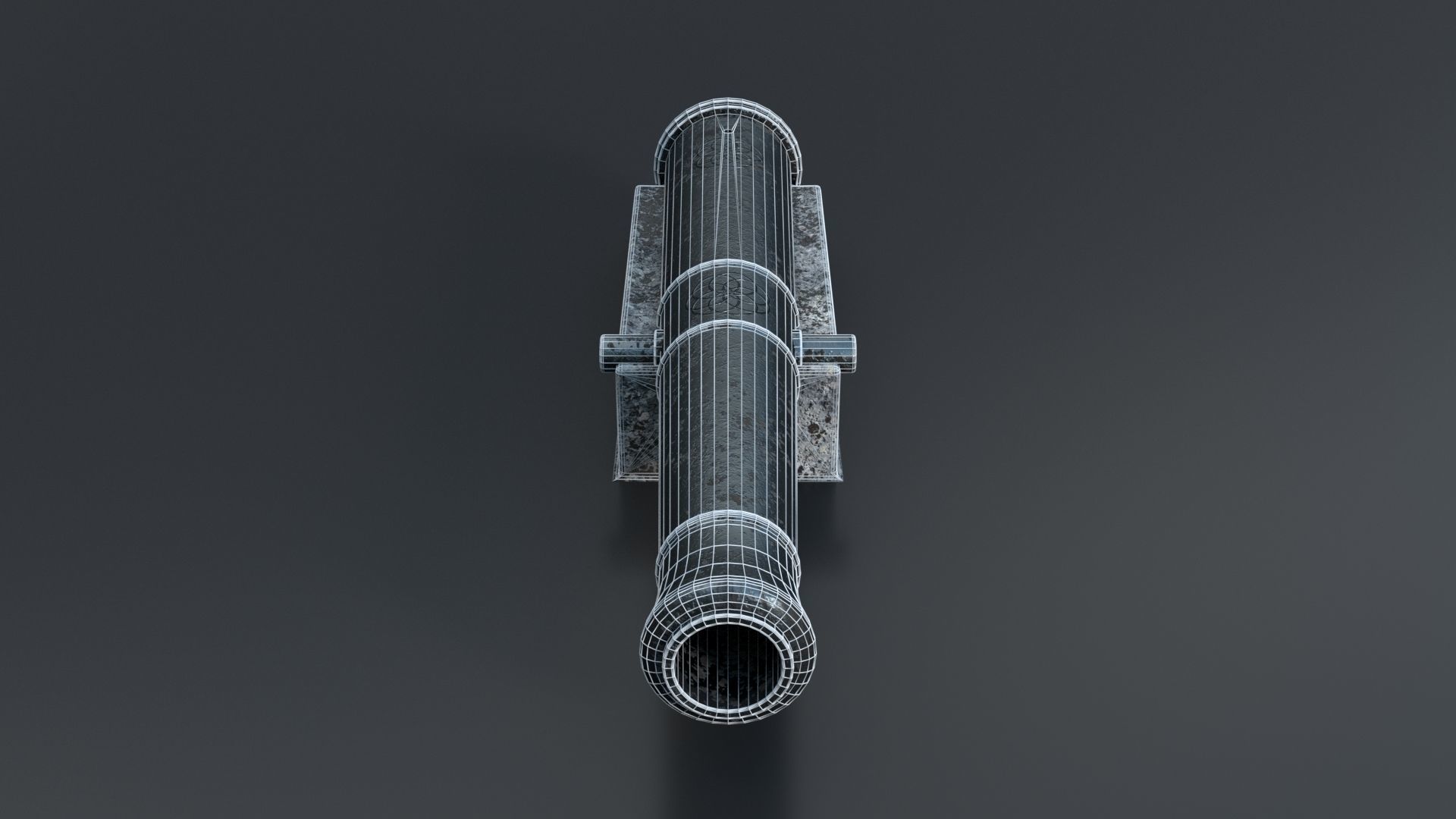 Medieval Fortress Cannon PBR 3D model_4