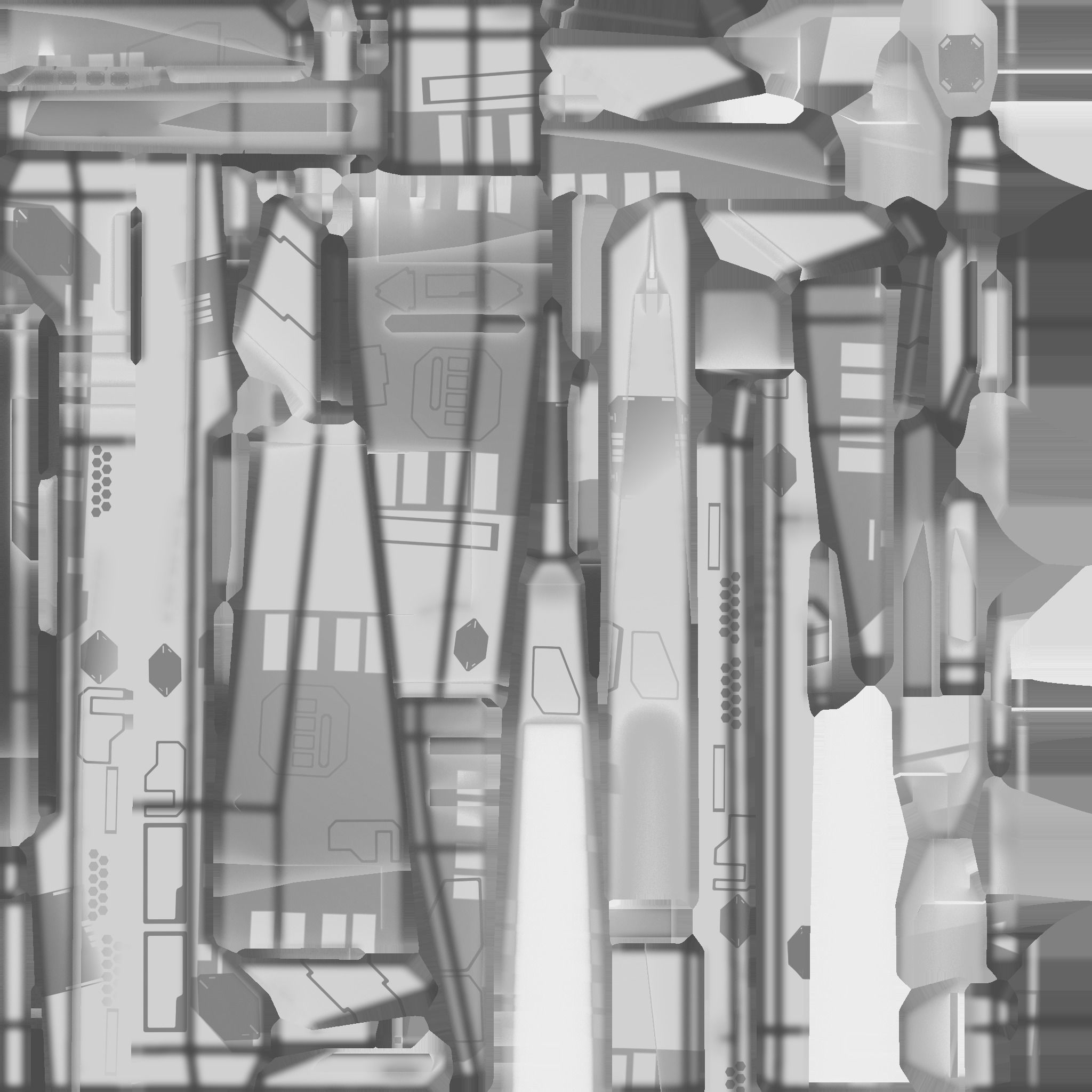 Low Poly Spaceship collection Low-poly 3D model_40