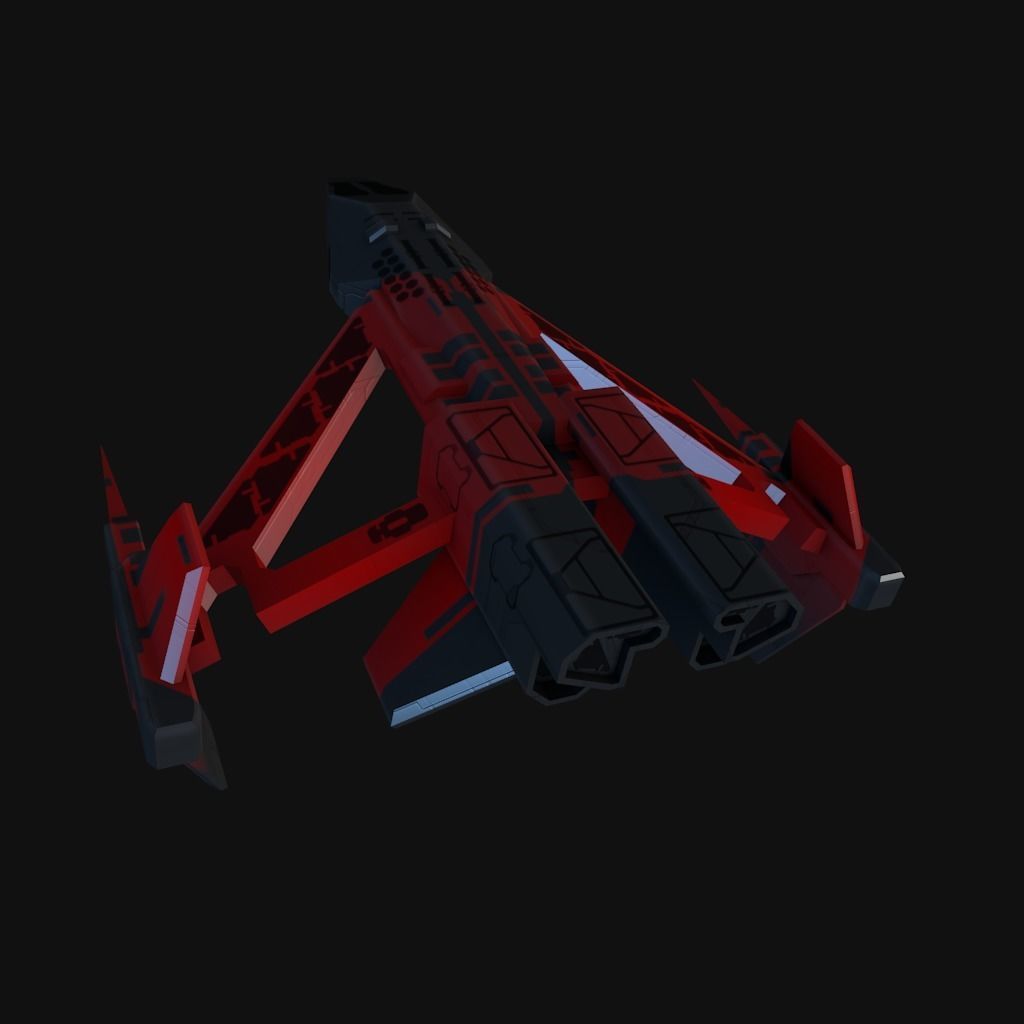 Low Poly Spaceship collection Low-poly 3D model_18