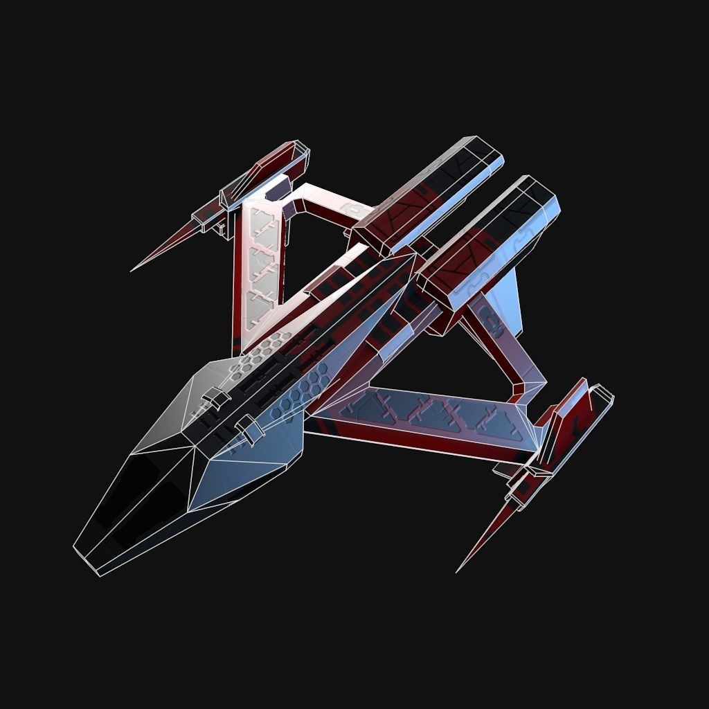 Low Poly Spaceship collection Low-poly 3D model_20
