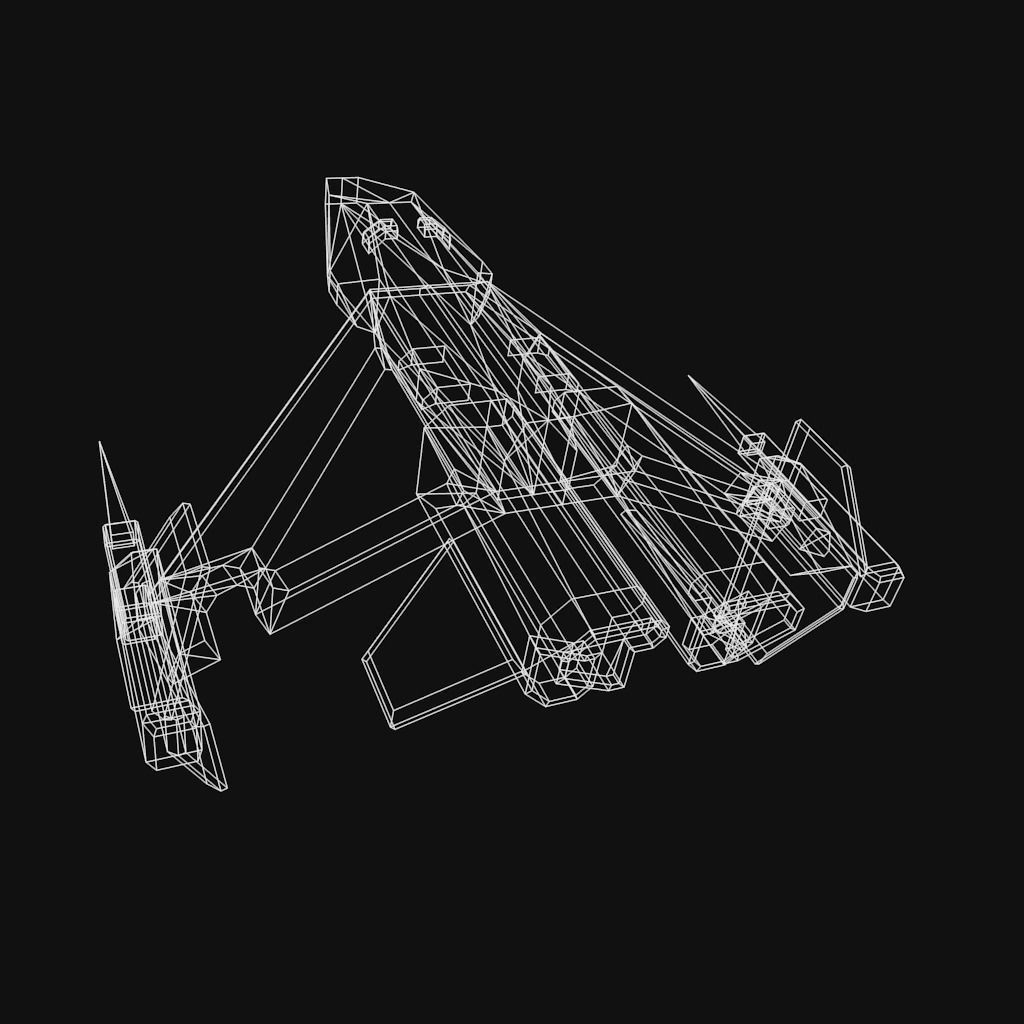 Low Poly Spaceship collection Low-poly 3D model_39