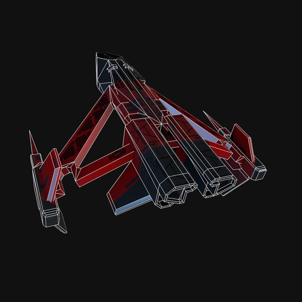 Low Poly Spaceship collection Low-poly 3D model_29