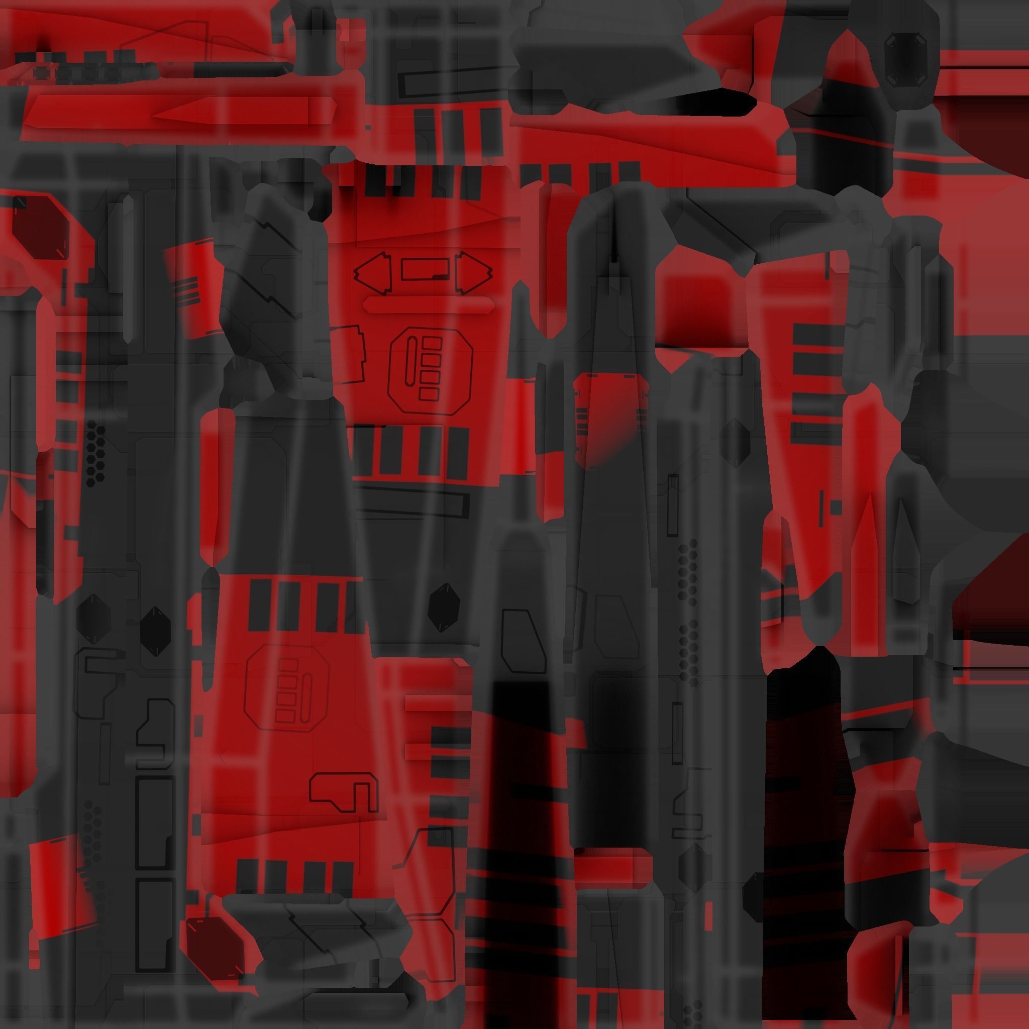 Low Poly Spaceship collection Low-poly 3D model_42