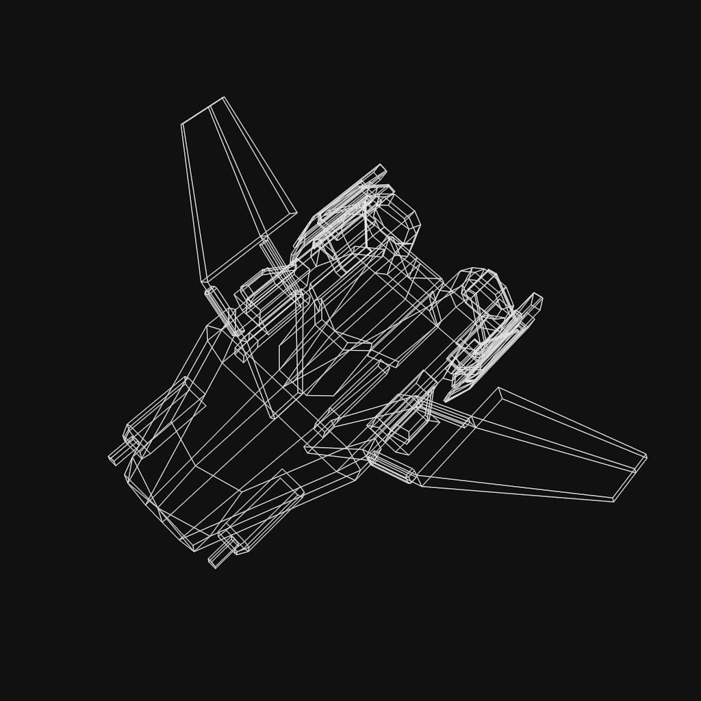 Low Poly Spaceship collection Low-poly 3D model_32