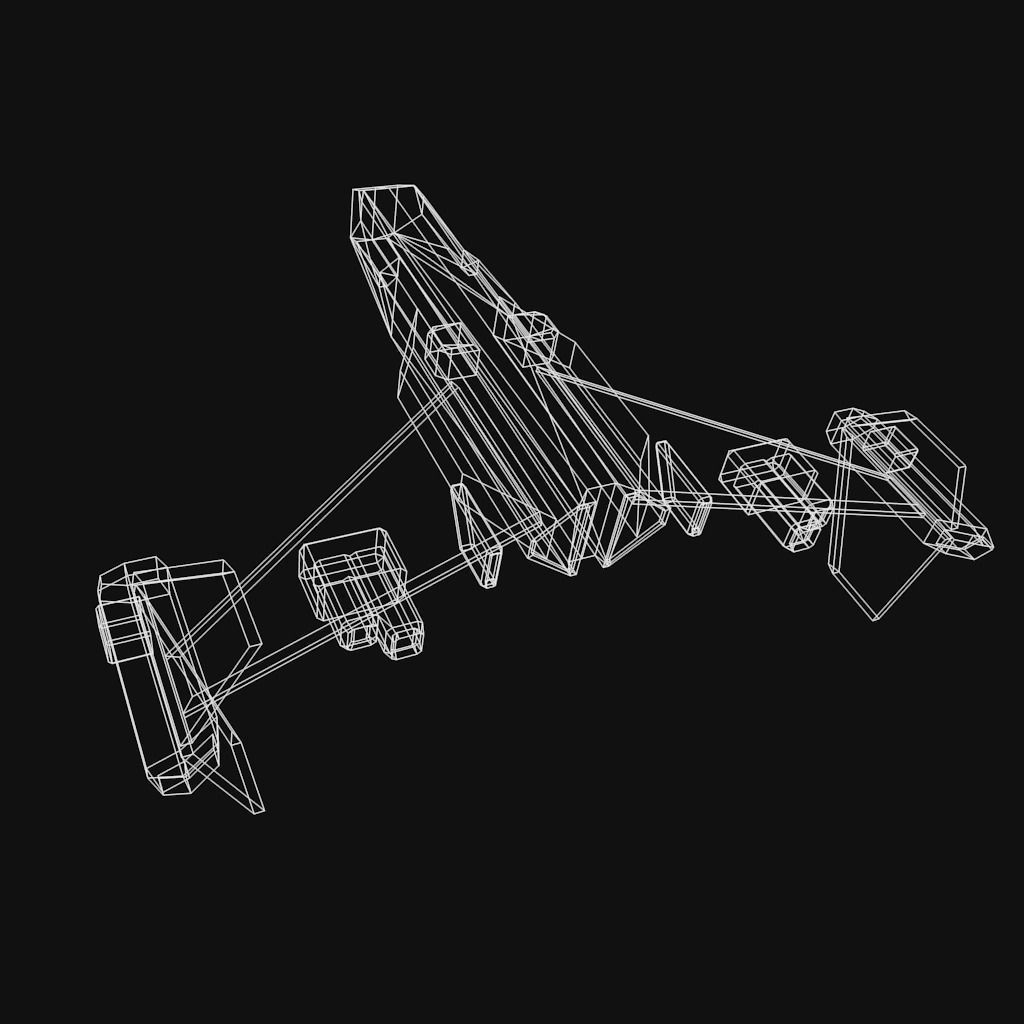 Low Poly Spaceship collection Low-poly 3D model_33