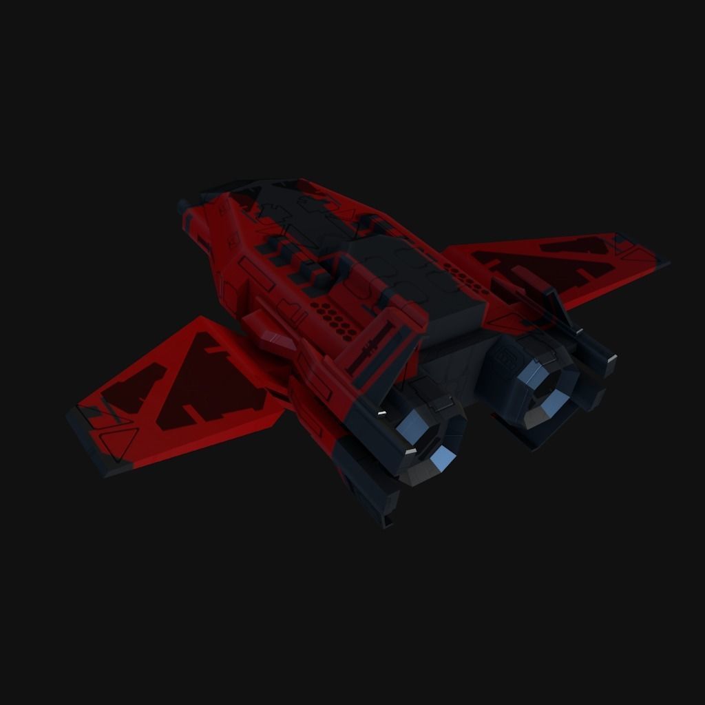 Low Poly Spaceship collection Low-poly 3D model_14