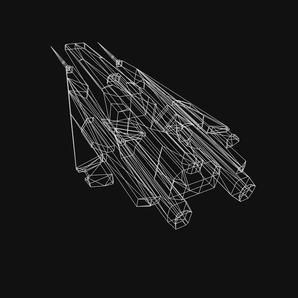 Low Poly Spaceship collection Low-poly 3D model_37