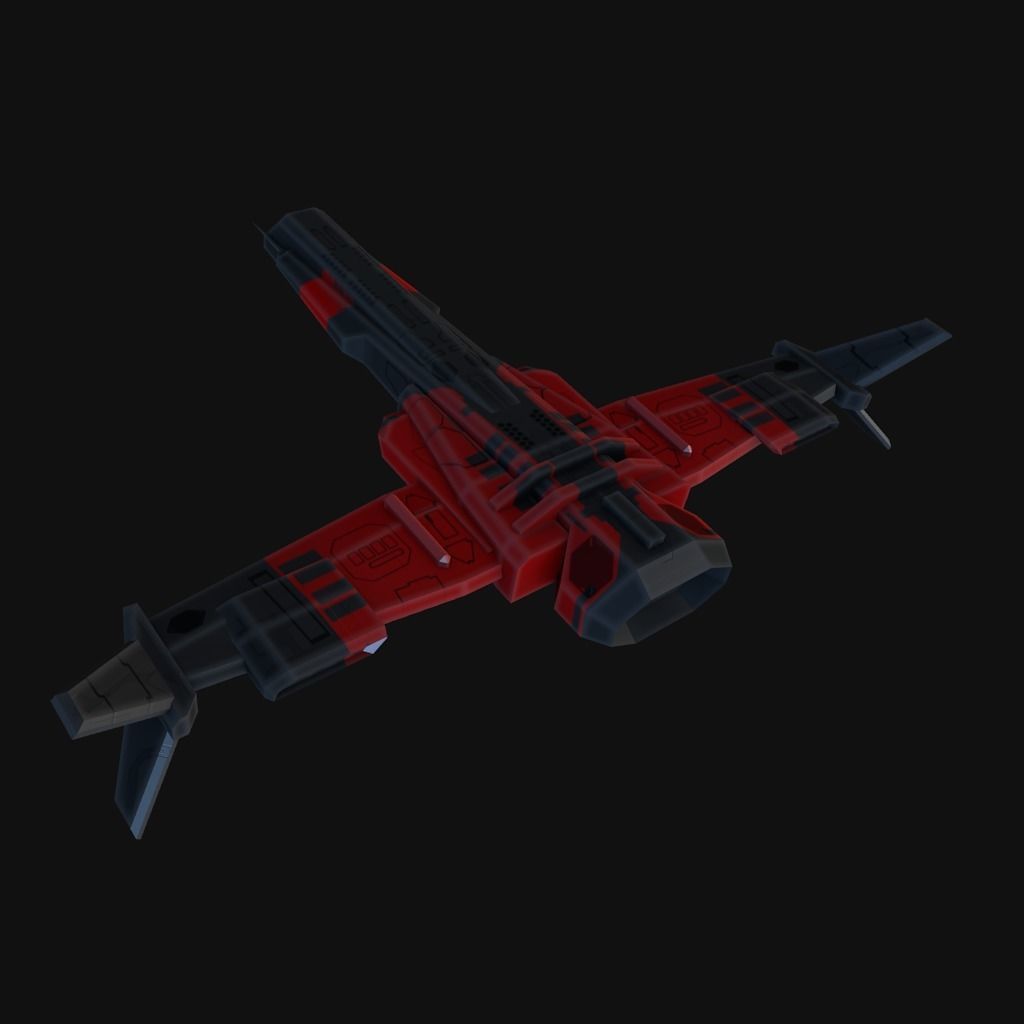 Low Poly Spaceship collection Low-poly 3D model_16