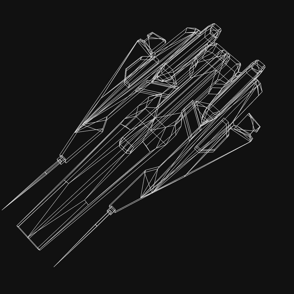 Low Poly Spaceship collection Low-poly 3D model_34