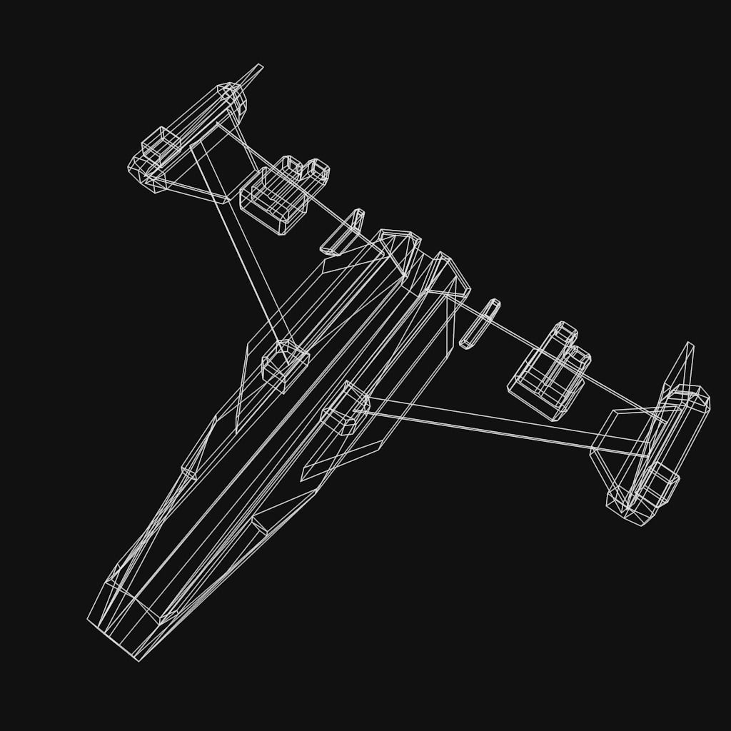 Low Poly Spaceship collection Low-poly 3D model_35