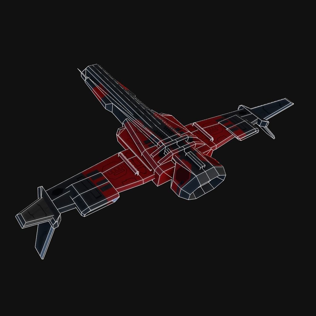Low Poly Spaceship collection Low-poly 3D model_28