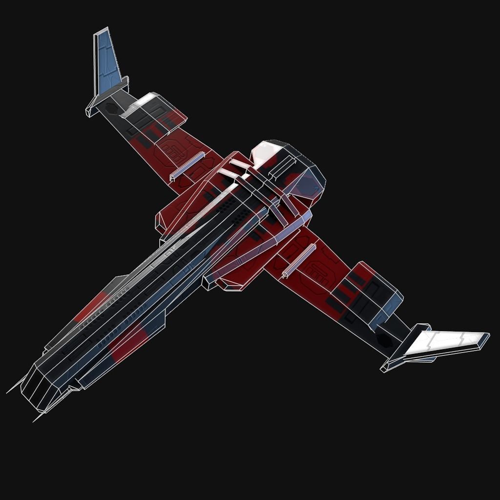 Low Poly Spaceship collection Low-poly 3D model_21