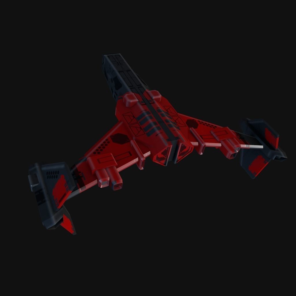 Low Poly Spaceship collection Low-poly 3D model_17