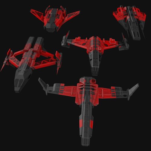 Low Poly Spaceship collection Low-poly 3D model