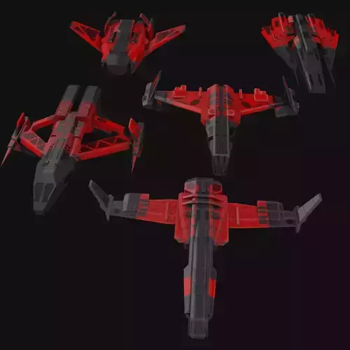 Low Poly Spaceship collection Low-poly 3D model