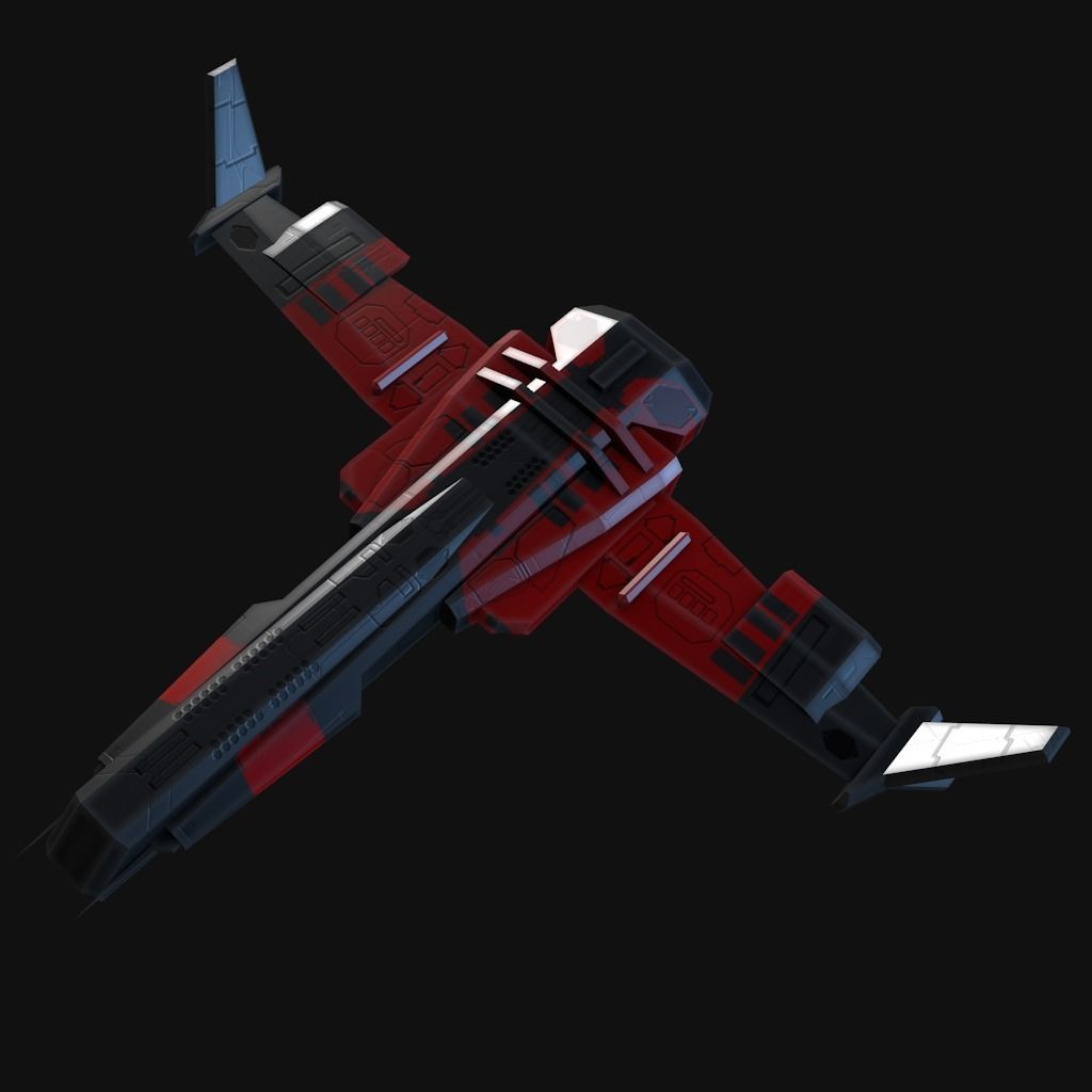 Low Poly Spaceship collection Low-poly 3D model_9