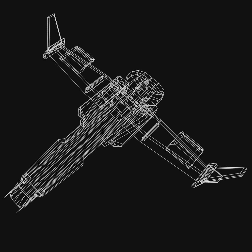 Low Poly Spaceship collection Low-poly 3D model_31