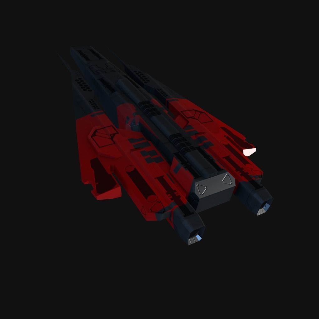Low Poly Spaceship collection Low-poly 3D model_19
