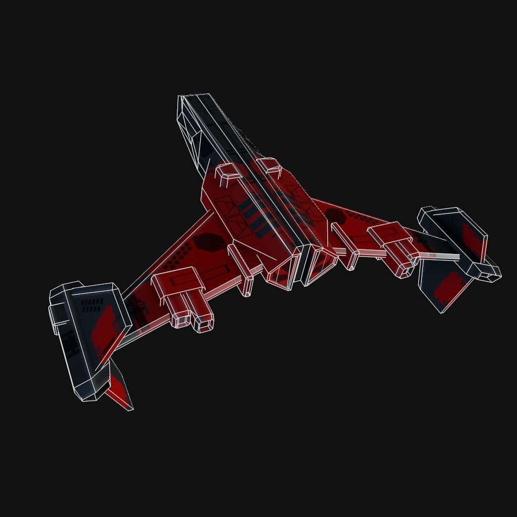 Low Poly Spaceship collection Low-poly 3D model_24