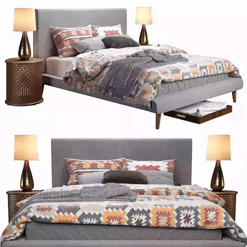 West Elm Mod Upholstered Bed