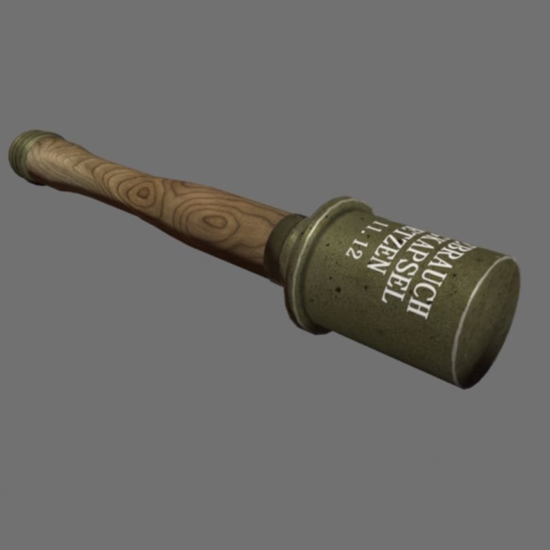 grenade WW2 Low-poly 3D model_8