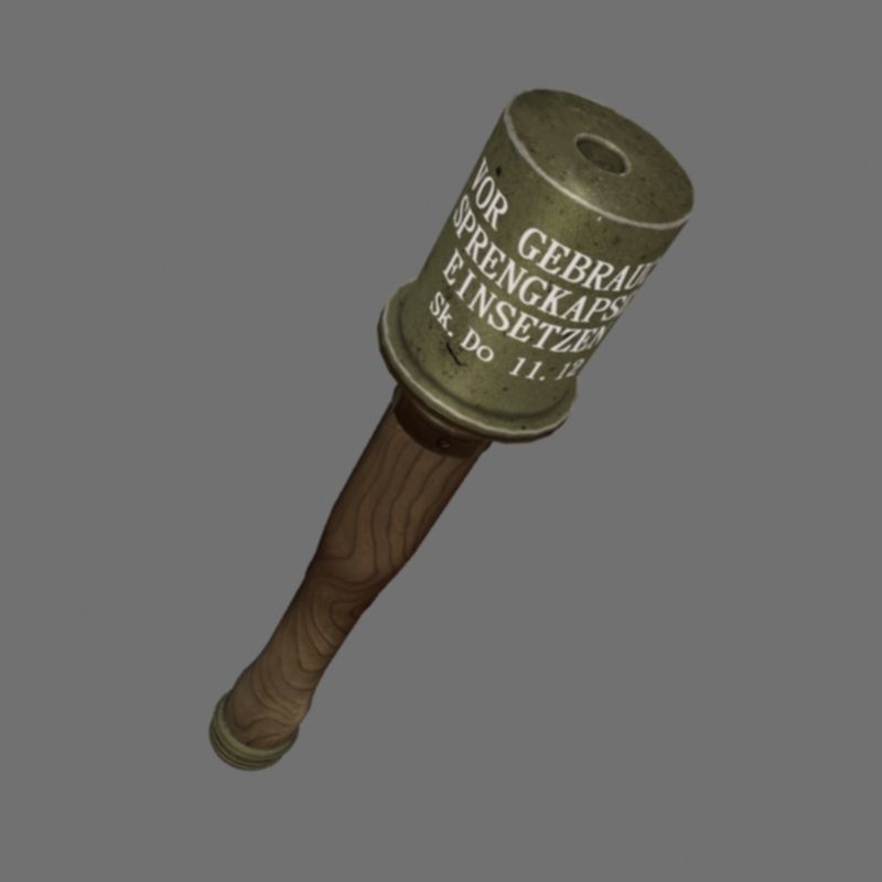 grenade WW2 Low-poly 3D model_3