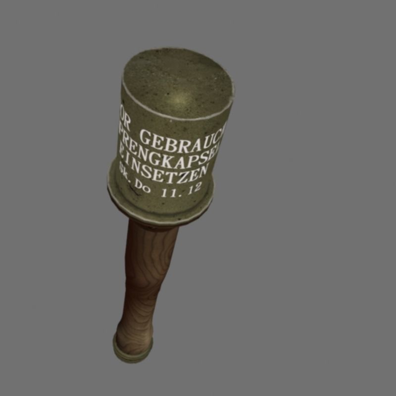 grenade WW2 Low-poly 3D model_6