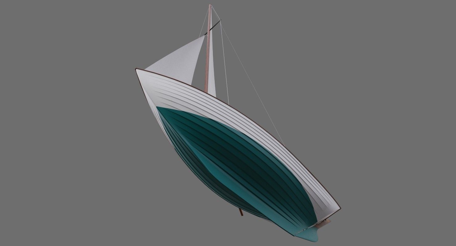 Sailboat 1A Low-poly 3D model_4